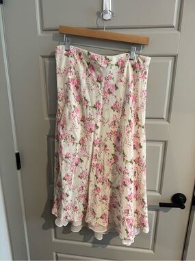 Mango Plus Size Floral Midi Skirt